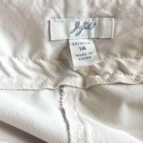 J Jill Outdoor Hiking Cream Cargo Cropped Pant Size 14 Adjustable Waist/Hem - Picture 6 of 8